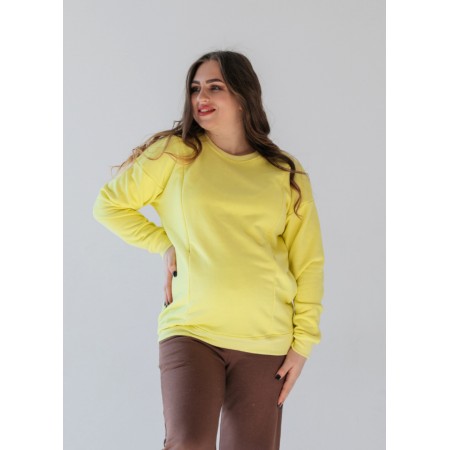 Світшот вільного крою для вагітних з секретом для годування Лимонний